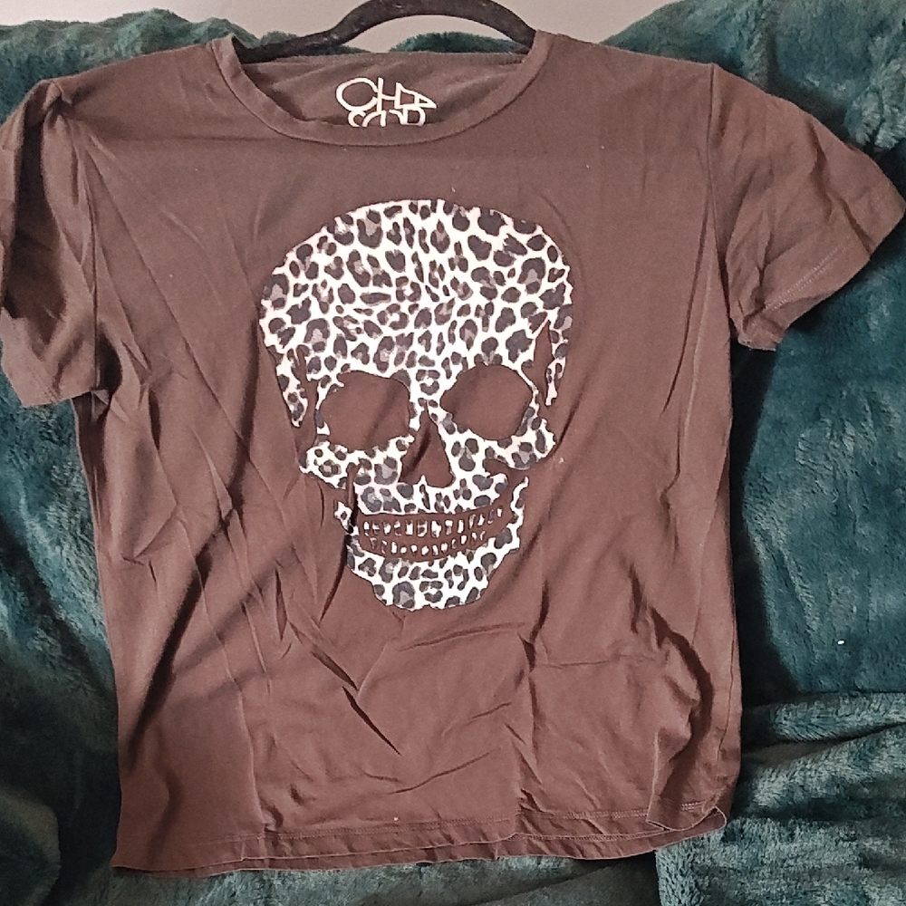 Brown Skull Graphic T-Shirt